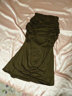 Women’s Brown Ruched Midi Skirt